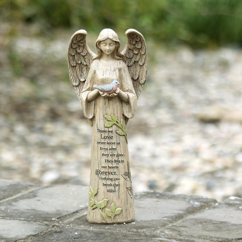 IVYHOME Angel Figurine Garden Angel Statues with Bird Statuary Decoration for Home, Yard & Patio - Image 5